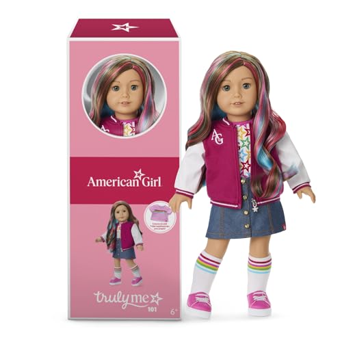 American Girl, Truly Me 18-inch Doll #101 with Gray Eyes, Wavy Caramel Hair, Light-to-Medium Skin, for Ages 6+