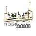 Mobile Storage Rack Freestanding Display Rack Tool Pegboard Garage,Ceiling Mount Wine Glass Holder - Vintage Metal Wine Rack with Glass Shelf for Stemware - Under Cabinet Hanging Wine Rack f