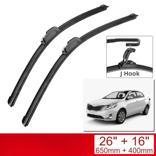 Balais d'essuie-glace pour Kia K2 2011-2017 | Essuie-glaces avant 26 16