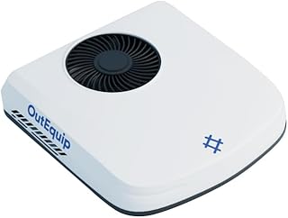 RV Air Conditioner, 12V 10000 BTU Rooftop Air Conditioner for RVs, Trucks, Vans, Campers, Tractor, Low Profile Quiet AC Unit, Battery Powered (w/heater)