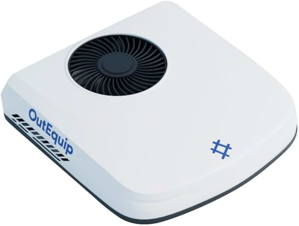 RV Air Conditioner, 12V 10000 BTU Rooftop Air Conditioner for RVs, Trucks, Vans, Campers, Tractor, Low Profile Quiet AC Unit(w/heater)