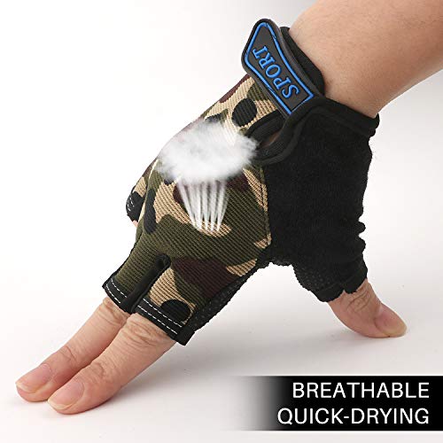 NATURE Ann Luvas de ciclismo profissionais antiderrapantes para meninos, meninas, crianças, meio ded