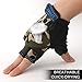 NATURE Ann Boy Girl Kid Child Children Half Finger Fingerless Short Shock-Absorbing No-Slip Pro Cycling Gloves Mitten for Cycling Exercise Skate Skateboard Roller Skating Other Sports (Army Green)