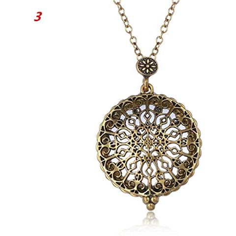 Buwei Vintage Chain Magnifying Glass Hot Necklace Pendant Grandma Gift Metal Magnifier Cover