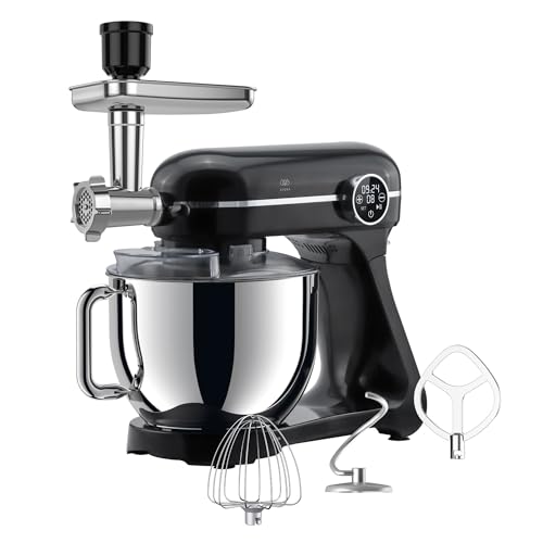 La mejor comparación de batidora kitchen aid los más solicitados. 48 AVERA Batidora de pedestal 7 Litros, 10 velocidades, Panel de Control Táctil, 4 accesorios, Amasa, Mezcla, Bate y muele carne, Bowl con asa de acero inoxidable y tapa...