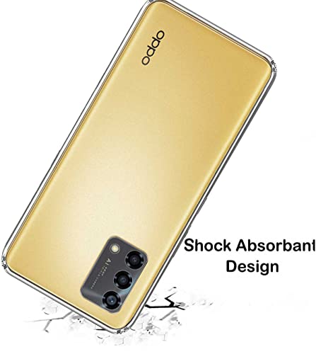 Image of Soft Flexible Silicone Back Cover Compatible with (Oppo F19s, Transparent Case + Screen Guard)