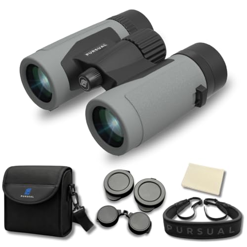 PURSUAL 8x32 Compact Binoculars for Adults High Power for Bird Watching, Hiking, Hunting, Concerts, Travel & Outdoor Adventures. Lightweight & Waterproof providing Crisp, Clear & Bright Images option