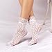 MarJunSep Lace Ankle Socks for Women Teen Girls Cute Elegent Mesh Fishnet Ankle Crew Socks Sexy Fashion (US, Alpha, One Size, Regular, Regular, Set of 6 Pairs White)