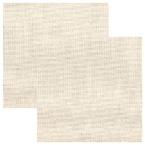 Image of Punch Needle Monk Cloth, Punch Needle Fabric, Embroidery Fabric for Sewing Embroidery Art Crafts Favors, 2 PCS, 23.6 x 23.6 Inch