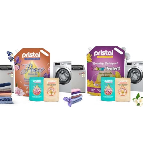 Image of Pristal Peace 1l Fabric Conditioner | 3D Long-Lasting Fragrance | Softens & Freshens Clothes | Reduces Wrinkles & Static | Eco friendly | Singapore Formulated|Pristal Color Protect Laundry Detergent