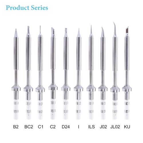 Image of TS100-J02 Soldering Iron Tips, Rapid Heating Replacement Solder Tips Compatible with TS100, TS101, Pine64 and Pinecil Soldering Irons -Accurate Soldering Easy to Install
