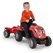 Tractor Farmer XL rojo a pedales con remolque (Smoby 710108)