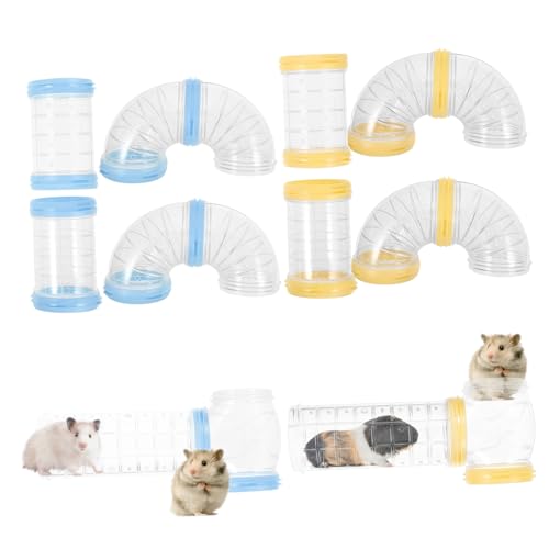 ibasenice 2Sets External Hamster Tunnel Pipes Clear Cage Accessories for Hamster Exploration and Exercise and for Indoor Outdoor Use