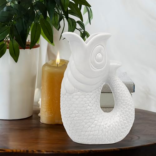 The Leonardo Collection Fish Jug Vase White 20cm, Fish Jug / Vase White 20cm, 0.4 Litres - Image 2