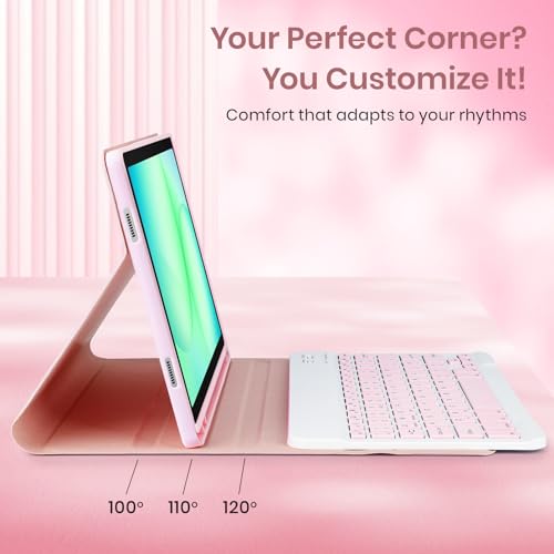 Teclado Bluetooth inalámbrico desmontable para Samsung A11+ Plus rosa 5