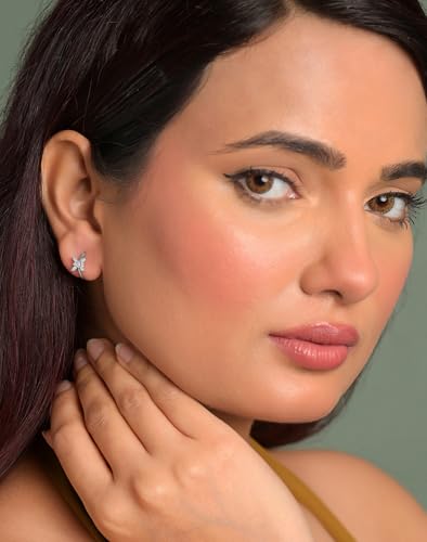 Image of CLARA 925 Sterling Silver Hoop Bali Earrings | Platinum Plated | Daily Wear |Gift for Women and Girls
