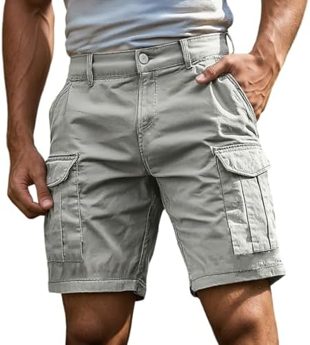 Men's Cargo Shorts Relaxed Fit Zip Off Casual Stretch Outdoor Work Shorts 2026 Summer Lightweight Multi Pockets Hiking Pants