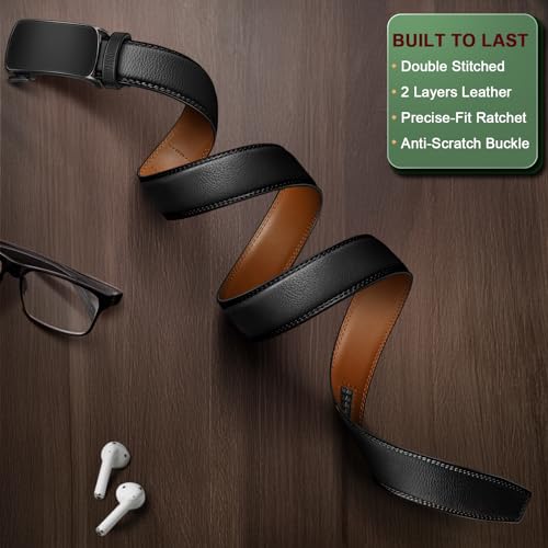 Image of BULLIANT Men's Ratchet Belt Nontrimmable-Click Belt Adjustable for Men Gift Lightweight 1 3 /8 inch