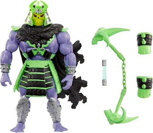 Masters of the Universe Origins Turtles of Grayskull Skeletor Posable Action Figure Toy, Teenage Mutant Ninja & Motu Crossover with Accessories