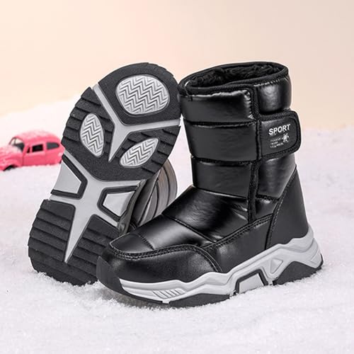 Girls Winter Boots Waterproof Lightweight Kids Snow Boots with Fur Lined Non Slip Sole Girls Warm Slip On Short Boot for Outdoor Activities3
