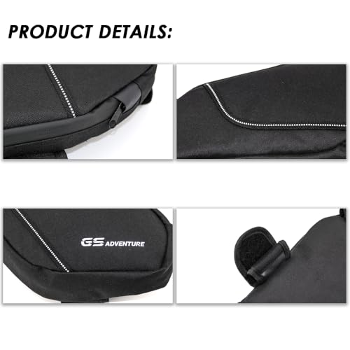 Alforjas universales para barras de protección de cuadro de motocicleta para BMW R1250GS ADV, paquete de 2, nylon negro impermeable de 2.5 litros miniatura 5
