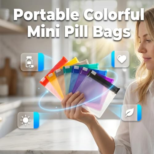 Image of Waterproof Pill Pouch Set, Self Sealing Medicine Bags, 7-14 Days Travel Pill Organizer, Water-Resistant Pill Pouch Set for Medicine Vitamins Small Items Daily Use (21 Pcs)