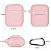 Miso Compatible for AirPods Case with Keychain, Shockproof Protective Premium Silicone Cover Skin for AirPods Charging Case 2 & 1 (AirPods 1, Pink)