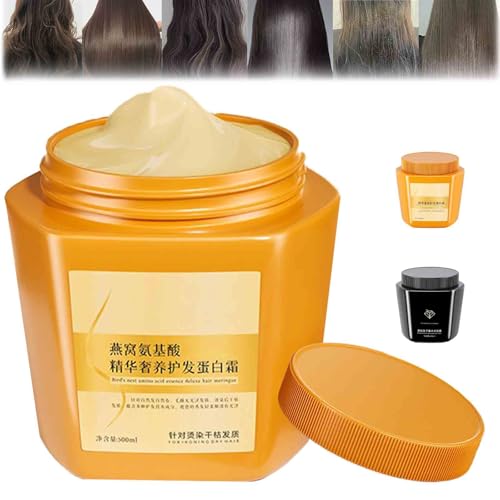 Masque Capillaire Luxueux à La CrèMe ProtéInéE Nourrissante, Masque De Salon Caviar Essence, Revitalisant Hydratant RéParateur Au CollagèNe Et Aux Acides AminéS Pour Tous Les Types De Cheveux (A)