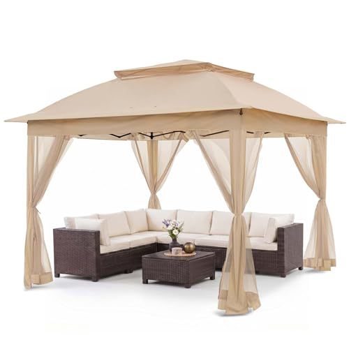 COOS BAY 11x11 Pop Up Gazebo with Mesh Netting, Instant