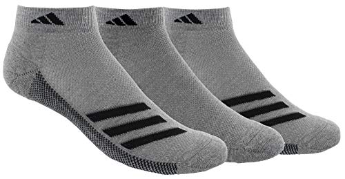 adidas Men's Superlite Stripe Low Cut Socks (3-Pair), Core Heather/Black/Onix, Large,