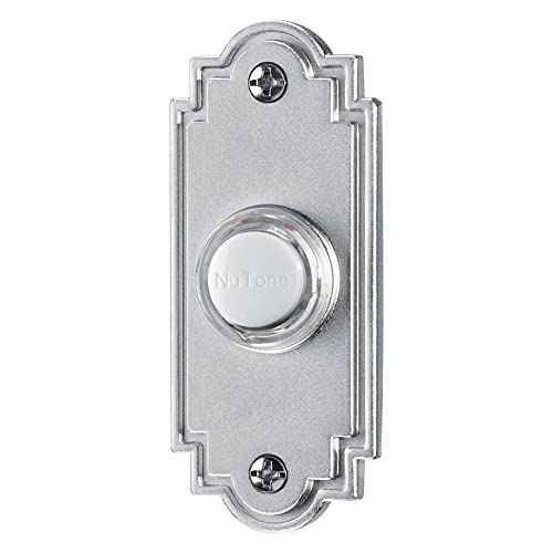 NuTone PB15LSN Wired Lighted Door Chime Push Button, Satin Nickel