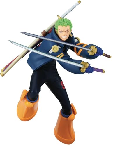 Statue Zoro avec Costume Tête D'Œuf Katanas 16 Cm