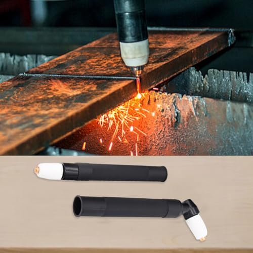 Lecreatekit PT-31 Cabezal de soplete de corte de plasma, construcción de latón y ABS, encendido de alta frecuencia, mango recto, compatible con máquinas de corte de plasma PT-31