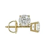 New World Diamonds 14kt Yellow Gold IGI Certified 1 Carat Lab-Grown Diamond Earrings Pair Womens...