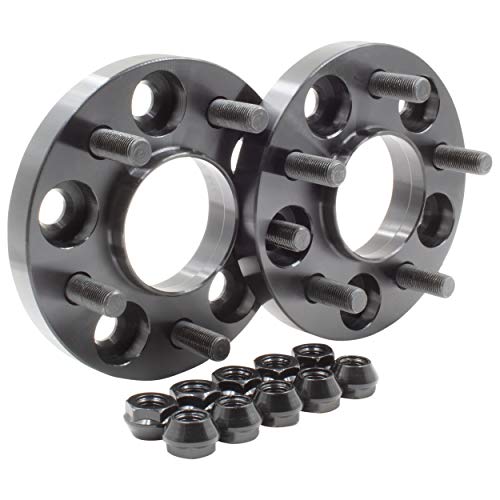 Wheel Accessories Parts Set of 2 Wheel Spacers Adapters 5x120 to 5x120 with 66.90 Hub Bore M14x1.5 Thread, Hub Centric to Vehicle and Wheel, Billet Aluminum Wheel Adapters 20mm Thick