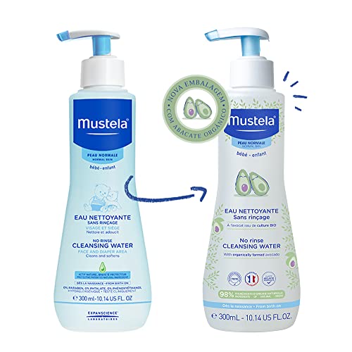 Mustela Água De Limpeza Sem Enxágue 300Ml - Água Micelar Infantil Rosto E Corpo Vegana Fórmula Biode