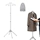 Dampfständer für Kleidung, Handheld Dampfglätter Ständer mit Bügelhandschuh, Teleskop-Stativ Kleiderständer, Kleiderbügel zum Dampfbügeln(Hellgrau)
