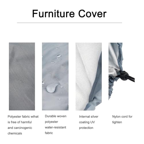 Couverture table de jardin rectangulaire 152x104x74cm bâche imperméable patio - 7