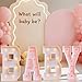 Tongjoy 3FT Baby Marquee Letters, Baby Letters for Baby Shower Decorations for Girl Boy, Large Light Up Letter 3 Feet Tall for Gender Reveal Party Supplies, Colorful Sign, Backdrop