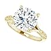 10K/14K/18K Solid Yellow Gold Handmade Engagement Ring, 1CT-9CT Round Cut VVS1 Moissanite Solitaire Ring, Diamond Wedding Ring Set for Women/Her, Anniversary/Propose Ring (Main Stone : 4.00 Carat)