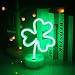 Produktbild Grüner Klee Neon LED-Zeichen Dekoration Lampe Halter Basis Pflanze Kunst Stand Zeichen USB/Batterie Nachtlicht für Kinderzimmer Kinder Geburtstag Urlaub Geschenk Hochzeit Valentinstag (grüner Klee)