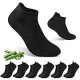 SukModen Bambus Sneaker Socken Damen, Atmungsaktive Sportsocken Laufsocken, Kurze Halbsocken Herren Damen, Antibakteriell Geruchshemmend Sommer Knöchelsocken Für Alltag Sport 6 Paar 39-42 35-38