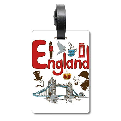 Étiquette valise Angleterre haut de gamme pour l'identification de voyage