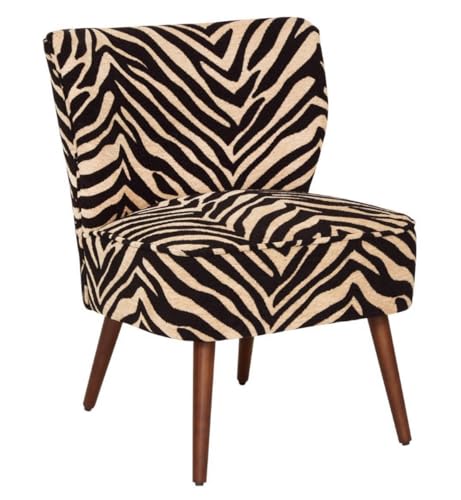 PEGANE Fauteuil de Salon imprimé zèbre - Longueur 68,5 x Profondeur 68,5 x Hauteur 80 cm