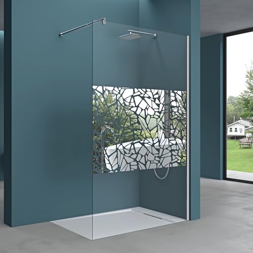 Mai & Mai Paroi de douche 80x200cm pare-douche à l'italienne BR2BL en verre trempé 10mm easy...
