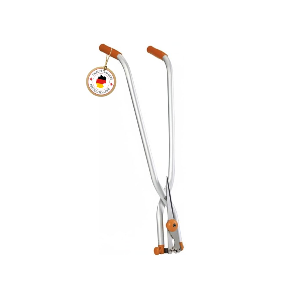 Multiwinkel-Heckenschere 90 cm, 180° Kopf, ultraleicht | Gartenschere, Astschere, Rasenschere, für hohe Hecken & bodennahe Pflanzen, kraftsparend