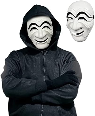 Halloween Costume Bank Robber Jumpsuit for Carnival Thief Costume Jumpsuit Red Long Sleeve Romper with Hood, Cosplay Set Mask and Machine Gun Carnival Costume