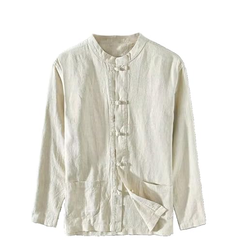 Chemise coton et lin homme thermorégulatrice à coupe ample et boucle
