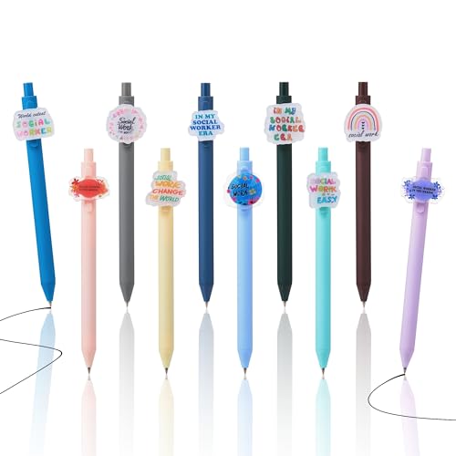 FOFOWHAT 10Pcs Social Worker Gift for Men Women, Back to School Gifts for LCSW SSW Students, Pen Set for Nursing Home Coworkers, Thank You Gifts for CSW Social Worker Volunteer