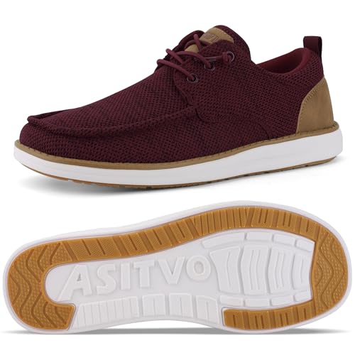 Image of ASITVO Wide Loafers for Men Dress Casual Boat Slip on Walking Shoes Large